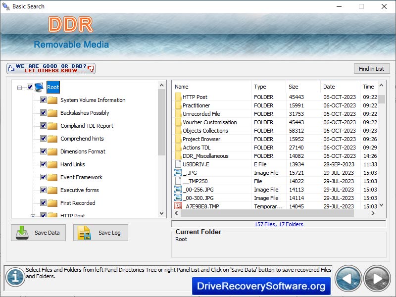 Screenshot of USB Media Data Recovery Software